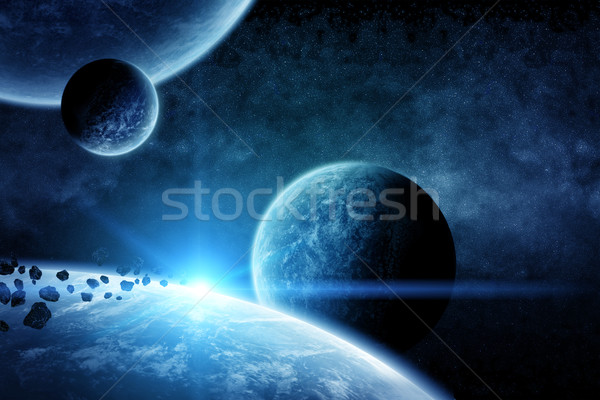 Meteorite impact on a planet in space Stock photo © sdecoret