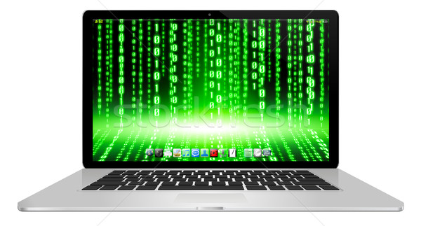 Modern laptop on white background Stock photo © sdecoret