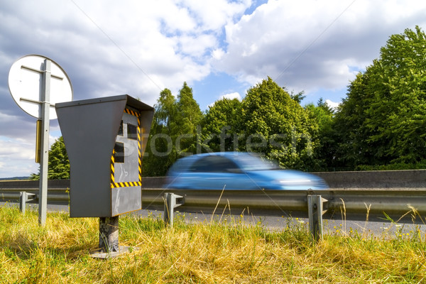 Automatikus sebesség kamera radar villanó autók Stock fotó © sdecoret
