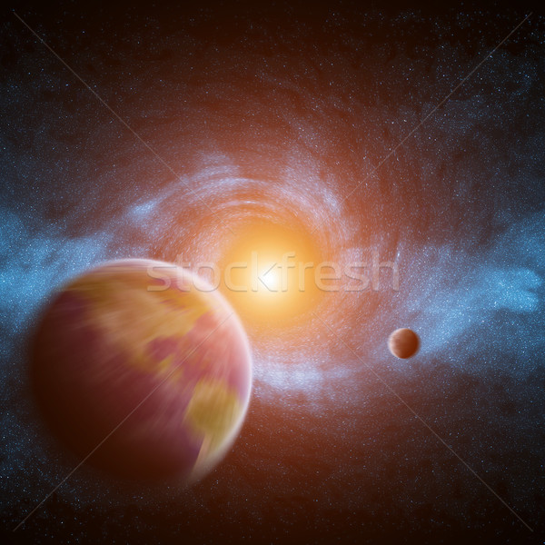 ブラックホール スペース 表示 空 太陽 光 ストックフォト © sdecoret