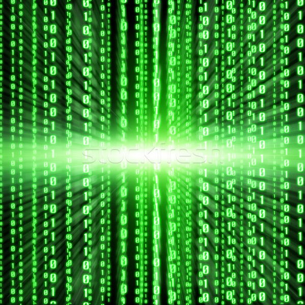 Zöld bináris kód vonalak digitális internet technológia Stock fotó © sdecoret