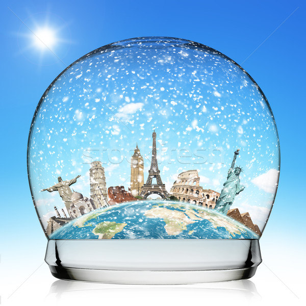 памятники Мир снежный ком иллюстрация известный снега Сток-фото © sdecoret