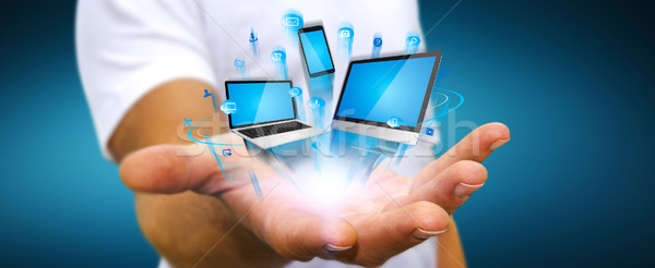 бизнесмен Tech стороны Сток-фото © sdecoret