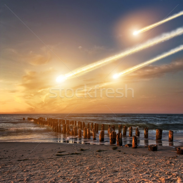 Meteoritos planeta espacio vista cielo mundo Foto stock © sdecoret