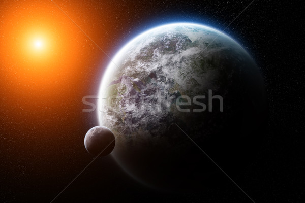 Восход планете Земля пространстве мнение солнце закат Сток-фото © sdecoret