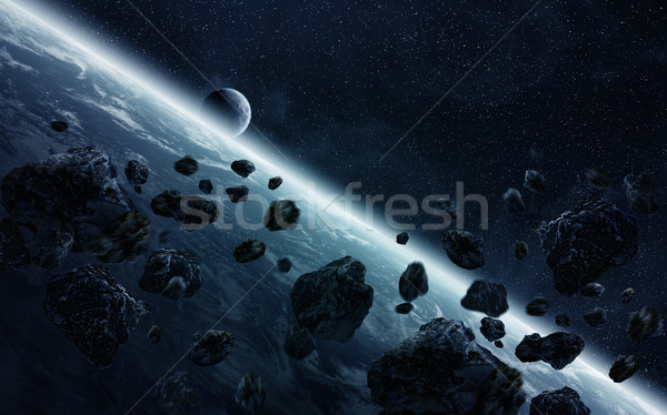Meteorite impact on planet Earth in space Stock photo © sdecoret