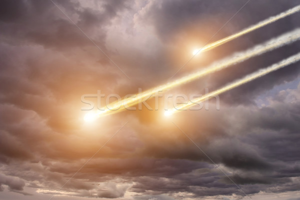 Meteorytów planety przestrzeni widoku niebo świecie Zdjęcia stock © sdecoret