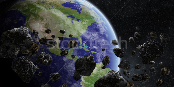 Meteoritos planeta tierra espacio vista cielo mundo Foto stock © sdecoret