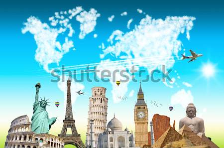 Illustration célèbre monde monuments terre été [[stock_photo]] © sdecoret