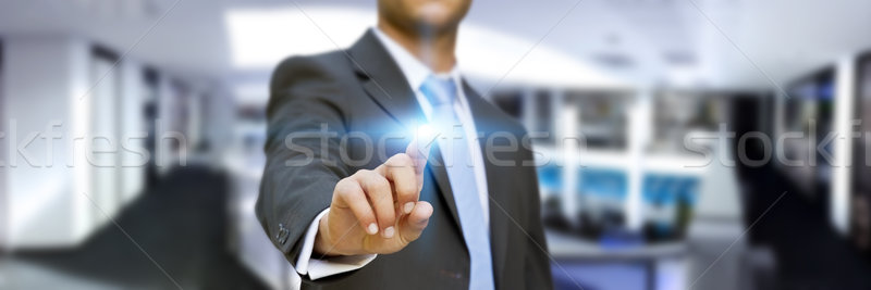 бизнесмен служба интерфейс цифровой пальцы бизнеса Сток-фото © sdecoret