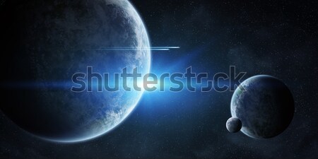 Meteorit planetă spaţiu vedere cer glob Imagine de stoc © sdecoret