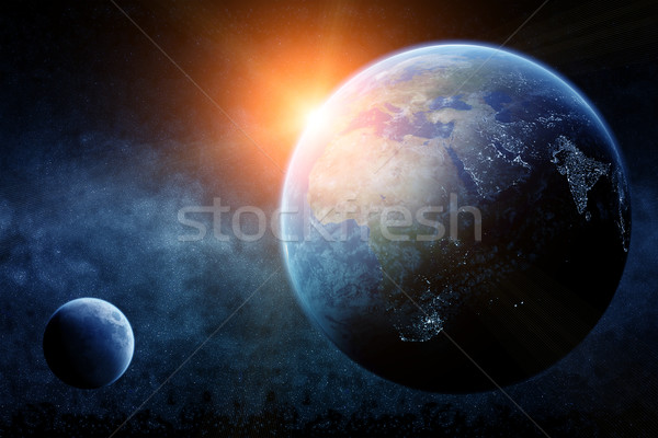 Zdjęcia stock: Świt · planety · przestrzeni · widoku · słońce · wygaśnięcia