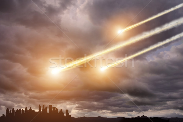 Meteoritos planeta espacio vista cielo mundo Foto stock © sdecoret