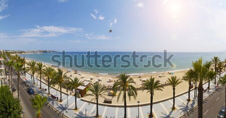 Frumos plajă vedere vară Imagine de stoc © sdecoret