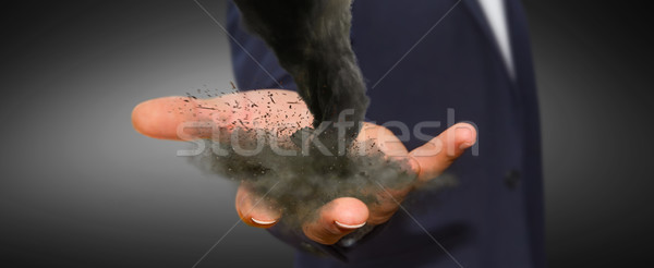Homem tornado mão moço escuro Foto stock © sdecoret