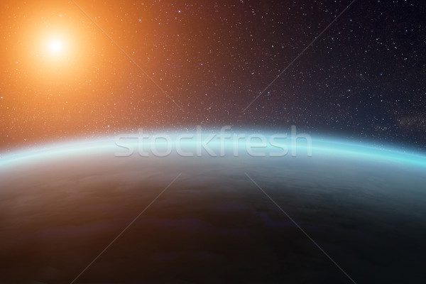Stock fotó: Napfelkelte · Föld · űr · kilátás · nap · naplemente
