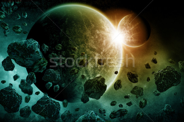 Meteorito planeta espaço ver céu globo Foto stock © sdecoret