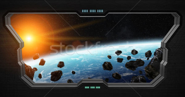 View of outer space from inside a space station Stock photo © sdecoret