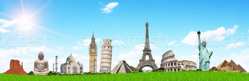 Stock photo: Travel the world monuments concept