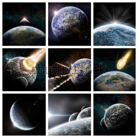 Stock fotó: Meteorit · bolygó · űr · kilátás · égbolt · földgömb