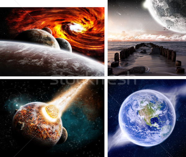 ストックフォト: 隕石 · 惑星 · スペース · 表示 · 空 · 世界中