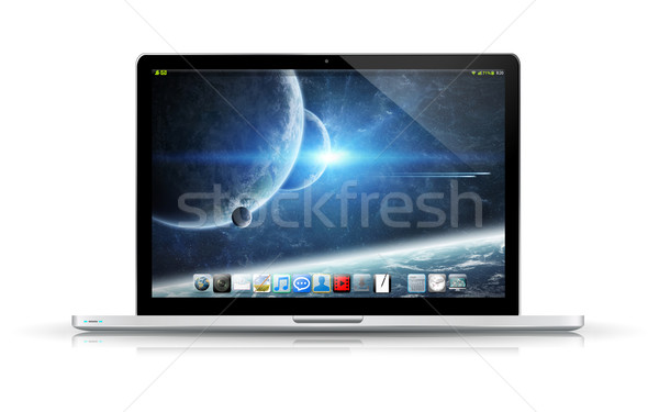Moderno digitale laptop nero argento bianco Foto d'archivio © sdecoret