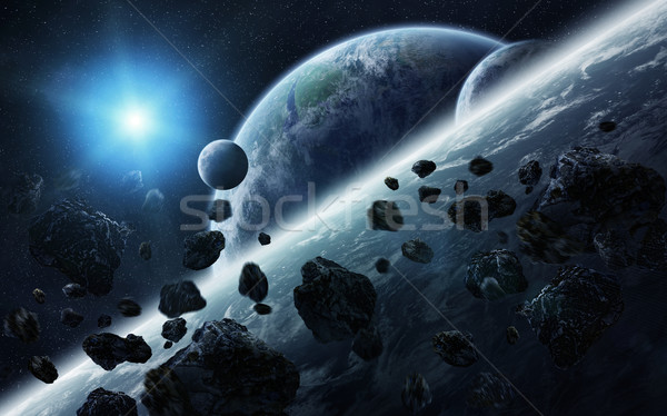 Meteorite impact on planets in space Stock photo © sdecoret