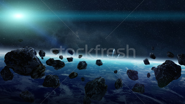 метеорит планете Земля пространстве мнение небе мира Сток-фото © sdecoret