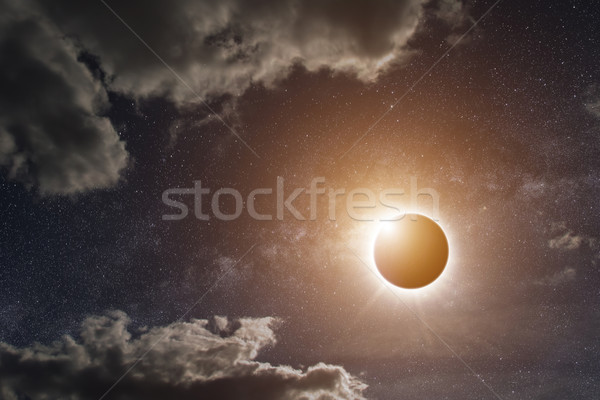 日食 地球 視圖 太陽 望月 地球 商業照片 © sdecoret