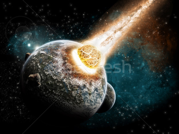 Meteorito planeta espaço ver céu globo Foto stock © sdecoret
