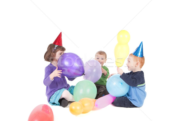 Kids play, with balloons at party Stock photo © sdenness