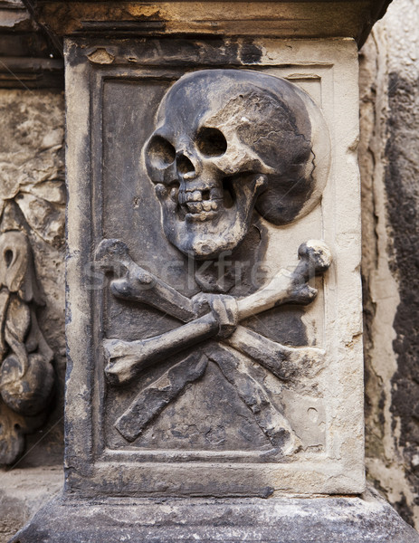 Skull And Crossbones On Headstone Stock photo © searagen