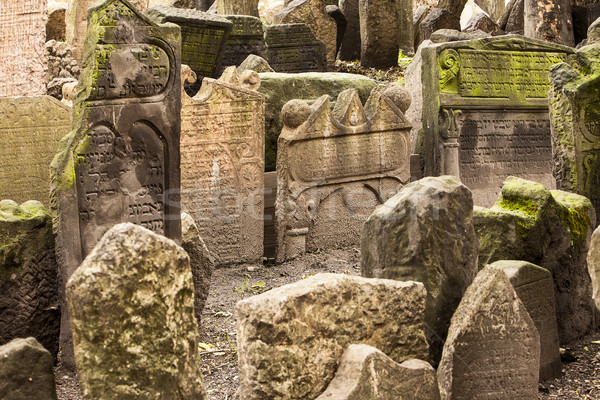 Historic Jewish Cemetery In Prague Stock photo © searagen