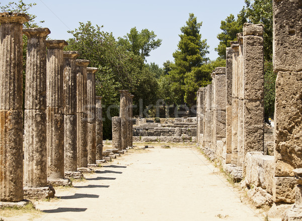 Greek Stone Pillar Colonnade Stock photo © searagen