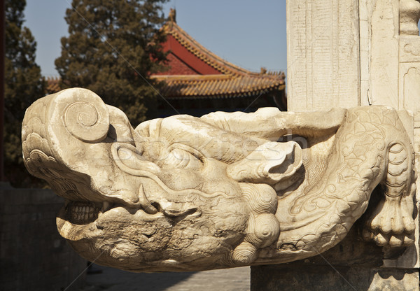 Chinez crocodil piatră traditional templu Imagine de stoc © searagen