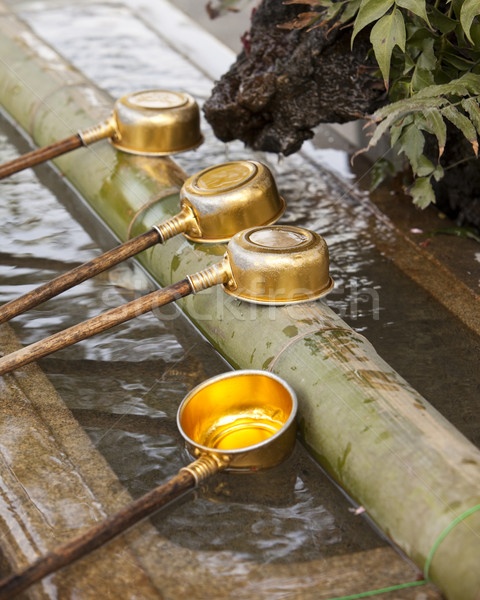 Shinto santuario quattro metallico completo acqua Foto d'archivio © searagen