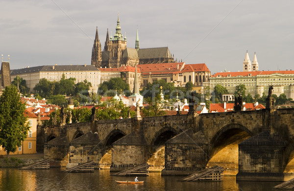 Praag kasteel brug stad gebouwen Stockfoto © searagen