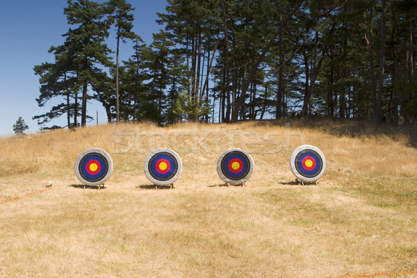 Quattro tiro con l'arco set up campo estivo Foto d'archivio © searagen