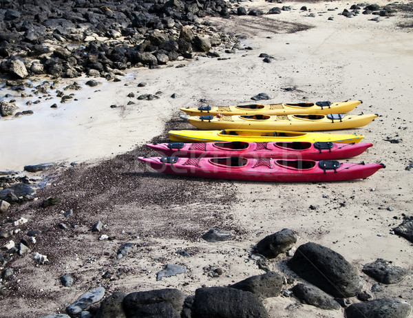 Five Kayaks On The Beach Stock photo © searagen