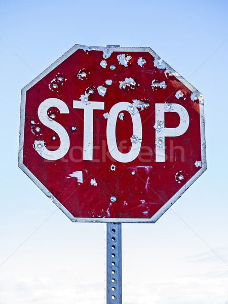 Stop Sign With Bullet Holes Stock photo © searagen