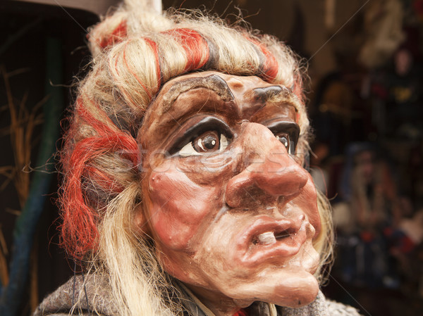 Tsjechisch heks marionet hoofd traditioneel marionet Stockfoto © searagen
