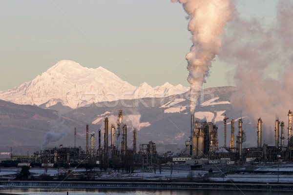 Oil Refinery With Steam Stock photo © searagen