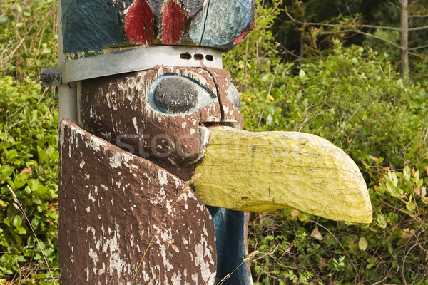 Bird Carving On Totem Pole Stock photo © searagen