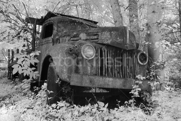 Vecchio camion infrarossi arrugginito abbandonato paese Foto d'archivio © searagen
