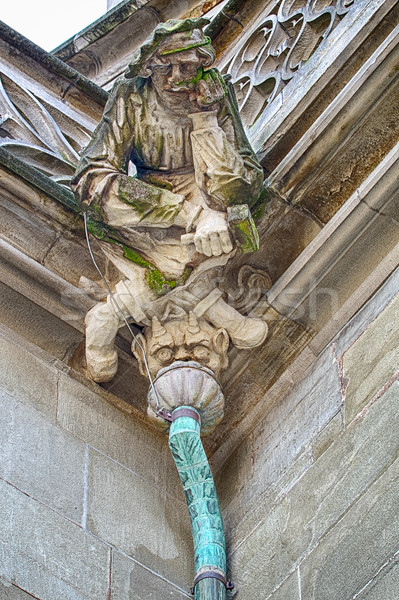 Drain detaillierte Figur Stein Dämon top Stock foto © searagen