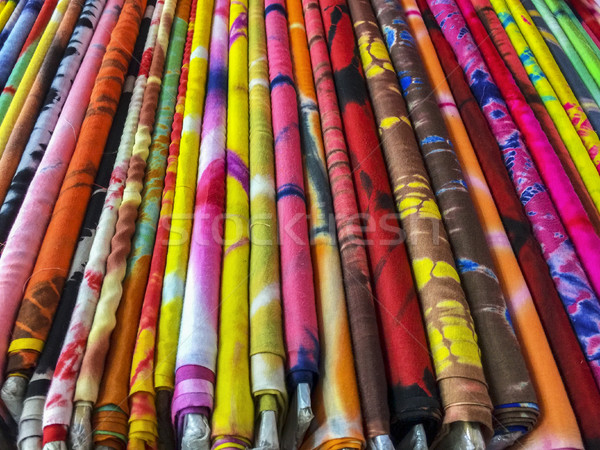 красочный ткань одежду организованный магазине рынке Сток-фото © searagen