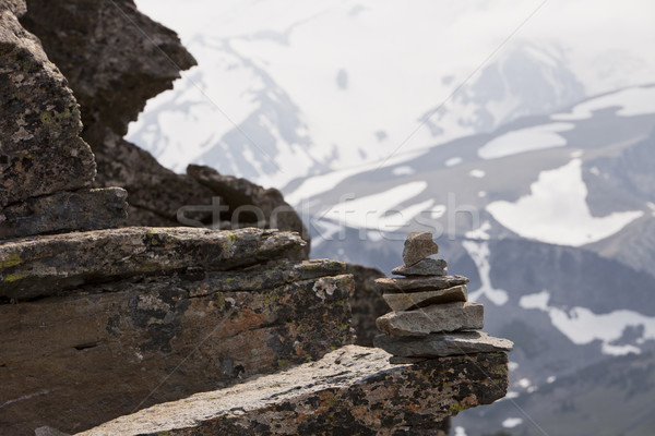Rock Cairn At Altitude Stock photo © searagen