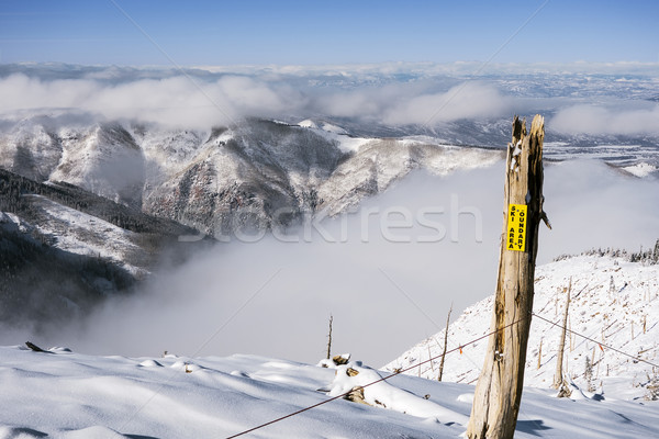 Foto stock: Esquiar · fronteira · Colorado · montanhas · nuvens