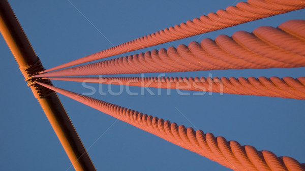 Foto stock: Golden · Gate · Bridge · cables · resumen · vista · suspensión · San · Francisco