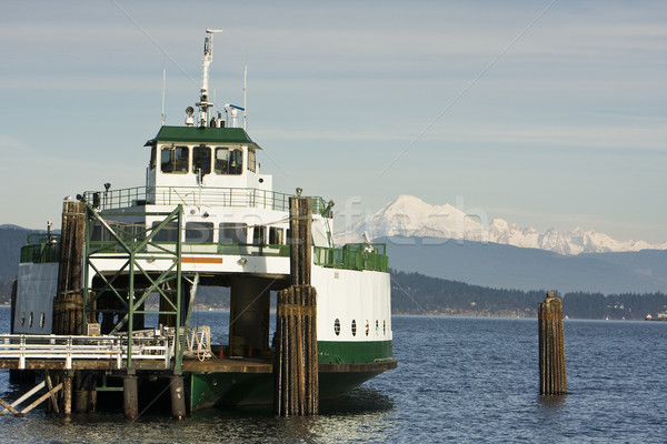 Ferry Boat And Mountain Stock photo © searagen